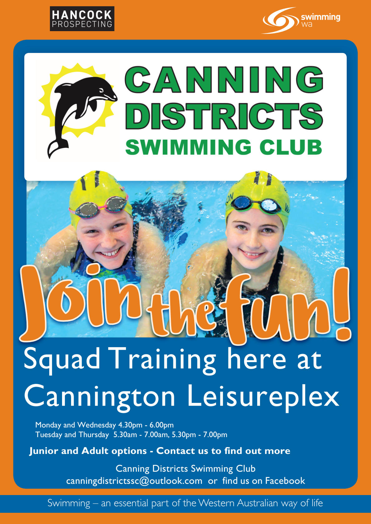 Join Canning Districts Swimming Club